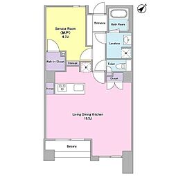 Faro西麻布 ワンルームの間取図画像