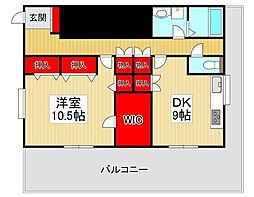 アーケティックマンション5 1DKの間取図画像