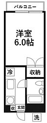アーネスト・ドウェラ 3階1Kの間取り