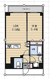 リッジ王子神谷 2階1LDKの間取り