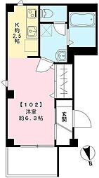DANK晴 1Kの間取図画像
