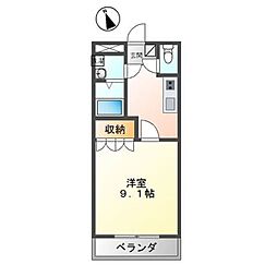 Flat 1Kの間取図画像