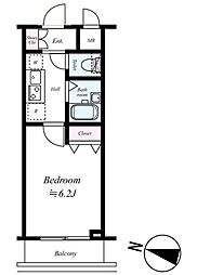 CQレジデンス練馬赤塚 1階1Kの間取り