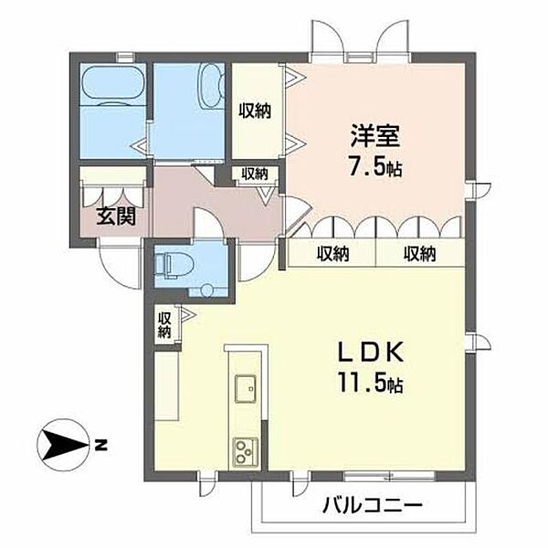 シャーメゾン丸橋 B202｜兵庫県西宮市丸橋町(賃貸アパート1LDK・2階・53.25㎡)の写真 その2