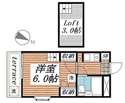 ジュネパレス市川第24 A棟 1階1Kの間取り