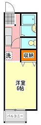 ウイスティリア南花園 1Kの間取図画像