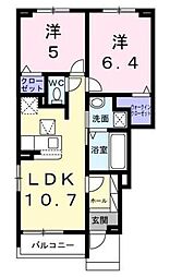 アネックス 1階2LDKの間取り