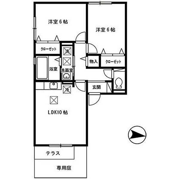 エミネンス・ジュン ｜和歌山県和歌山市田尻(賃貸アパート2LDK・1階・54.73㎡)の写真 その2