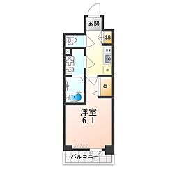 JR東海道・山陽本線 岸辺駅 徒歩3分の賃貸マンション 11階1Kの間取り