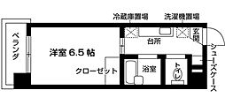 ミア・カーサ 1Kの間取図画像