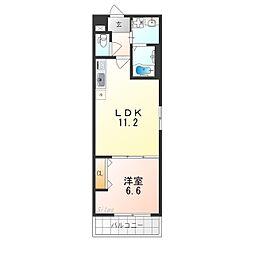 南海線 高石駅 徒歩10分の賃貸アパート 1階1LDKの間取り