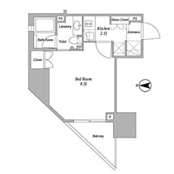 パークアビタシオン麻布十番 1Kの間取図画像
