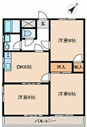 ランドフォレスト新狭山 2LDKの間取図画像
