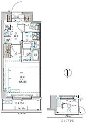 クレイシア両国ルクール 1階1Kの間取り