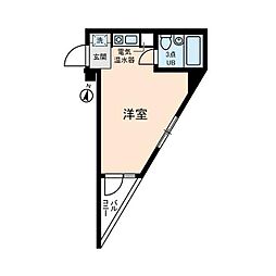 キャッスル日野台 ワンルームの間取図画像