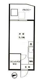 高輪ダイヤハイツ ワンルームの間取図画像