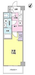 ル・ヴィラージュ中目黒 1Kの間取図画像