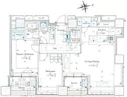 クラッシィタワー新宿御苑 30階2LDKの間取り