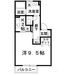 JR東海道・山陽本線 千里丘駅 徒歩5分の賃貸アパート 2階1Kの間取り