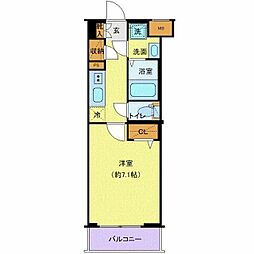 CREVISTA大塚 1Kの間取図画像