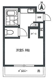 メゾンプリヴェ 3階1Kの間取り