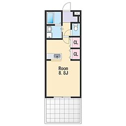 Ｍ　ディアマンテ 1階ワンルームの間取り