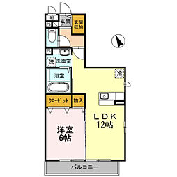 グランドソレイユ 1LDKの間取図画像