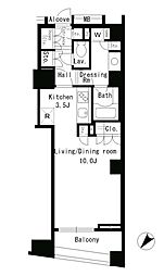 パークアクシス日本橋ステージ 1Kの間取図画像