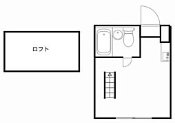 ムーンシャトルエイト 1階ワンルームの間取り