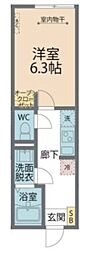 相模原市緑区橋本4丁目アパート 1Kの間取図画像