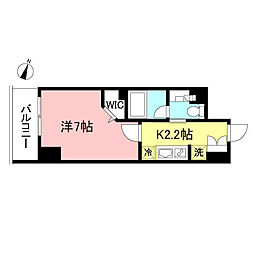 プライムメゾン初台 1Kの間取図画像