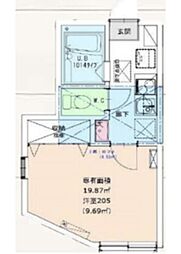 IXIA梶ヶ谷 1Kの間取図画像