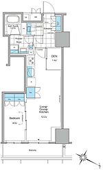 ルフォンプログレ北新宿 1LDKの間取図画像