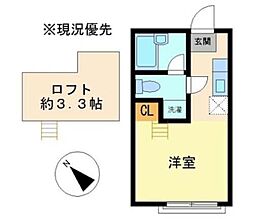 ヒルスミキ上倉田 ワンルームの間取図画像