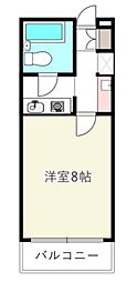 フローライト八王子堀之内 3階1Kの間取り