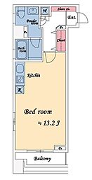 フォーディアル南池袋 7階ワンルームの間取り