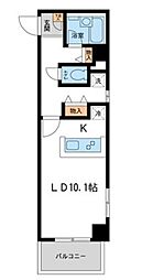willDo越谷 6階ワンルームの間取り
