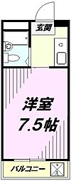 ドウェル砂川 4階ワンルームの間取り
