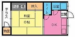 第2グリーンコーポ 1DKの間取図画像