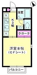 グレースコート海老名 1Kの間取図画像