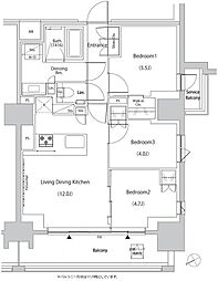 ザ・パークハビオ目白タワー 3LDKの間取図画像