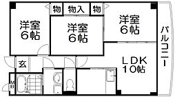 ビサイド22 3階3LDKの間取り