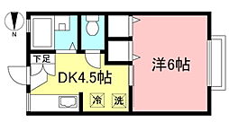 ハイツ88 1階1DKの間取り