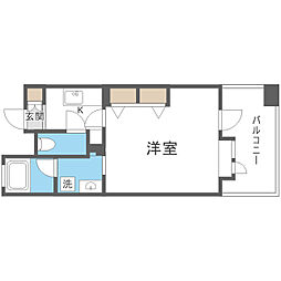 アントゥール薬院 1Kの間取図画像