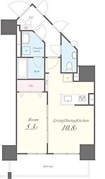 ルーツ文京音羽 8階1LDKの間取り