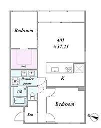 the trias magome 2LDKの間取図画像