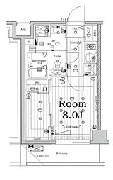 メイクス池上ルーチェ 3階1Kの間取り