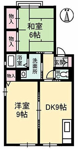 レーベン板野　Ａ棟 A0102｜岡山県岡山市北区白石西新町(賃貸アパート2DK・1階・56.66㎡)の写真 その2