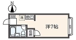 ソシアル上北沢 ワンルームの間取図画像