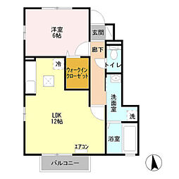 ARK 1階1LDKの間取り